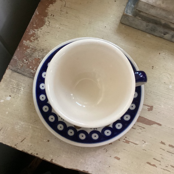 NEW Boleslawiec Polish pottery CUP + PLATE set - Picture 2 of 5